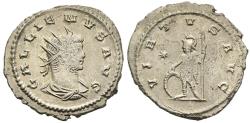 Ancient Coins - Ch gVF Gallienus Antoninianus Antioch 266-7 AD Virtus (Valor) in Military Garb
