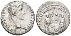 Ancient Coins - VF Rare Augustus Silver Denarius Lugdunum Caius and Lucius Reverse With X