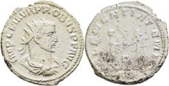 Ancient Coins - Probus Antoninianus Antioch 280-1 AD Emperor Receiving Victory From Jupiter
