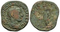 Ancient Coins - Gordian III AE31 Sestertius Rome 241-3 AD Jupiter Holds Scepter and Thunderbolt