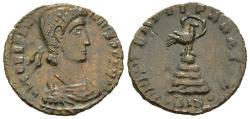 Ancient Coins - VF Constantius II AE19 Siscia Quarter Maiorina Radiate Phoenix Standing on Pyre