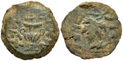 Ancient Coins - Choice VF The First Jewish Revolt Year 2 67-8 AD Prutah Amphora / Vine Leaf