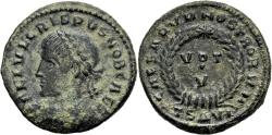 Ancient Coins - Crispus Caesar 317-326 AD Centenionalis Thessalonica VOT V in Wreath