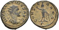 Ancient Coins - Scarce gF Claudius II Gothicus Antoninianus Serapis Raising Hand Holding Staff