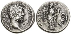 Ancient Coins - Scare VF Septimius Severus Emesa Mint Denarius Fortuna Holds Palm Cornucopia