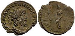 Ancient Coins - Victorinus Cologne VF Ragged Flan 269 AD Fides Flanked by Standards