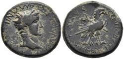 Ancient Coins - Claudius AE19 Amorium Phrygia Eagle Standing Right on Ox Bone Holding Caduceus