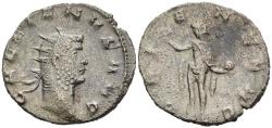 Ancient Coins - gF Gallienus 253-268 AD Antoninianus Sol Commanding Sunrise Holding Globe