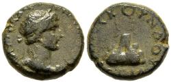 Ancient Coins - Hadrian 117 - 138 AD Caesarea Cappadocia AE13 Mt. Argaeus Wreath Year 11