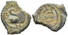 Ancient Coins - Herod Archelaus Ethnarch of Samaria Judea & Idumea 4 BC-6 AD AE15 Prutah