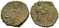 Ancient Coins - Byzantine Constantine X Ducas 1059-1067 AD Follis Christ / Emperor & Empress