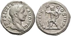 Ancient Coins - Choice EF Severus Alexander Denarius Rome 229 Mars w/ Olive Branch Rare Variant