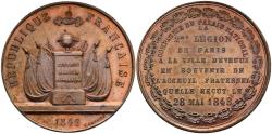World Coins - France Second Republic, 1848 - 1852 Bronze Medal 1848 2nd Legion Paris