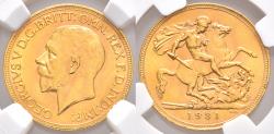 World Coins - Gold Sovereign South Africa George V Pretoria 1931 0.2354 Oz Gold Net