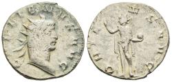 Ancient Coins - gF Gallienus 253-268 AD Antoninianus Sol Commanding Sunrise Holding Globe