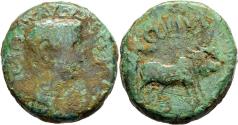 Ancient Coins - Tiberius Berytus Phoenicia AE27 14-16 AD Priest Plowing Pomerium
