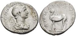 Ancient Coins - Trajan Silver Drachm Bostra Arabia 114-6 AD Bactrian Camel Walking Left