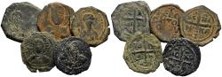 World Coins - Lot of 5 Crusader Folles 21.5mm-25.0mm Principality of Antioch 1101-1119 AD