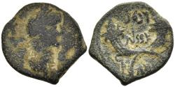 Ancient Coins - Nabataean Kingdom Rabbel II & Shuqailat (His Mother) AE14 76-80 AD