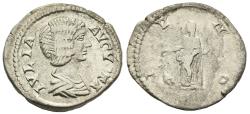 Ancient Coins - VF/F Julia Domna Denarius Rome 196-211 Juno and Peacock