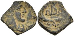 Ancient Coins - gF Nabataea Kingdom Rabbel II & Gamilat AE16 Petra 88-105 Desert Patina