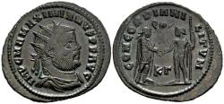 Ancient Coins - Choice aVF Maximian AE24 Post-Reform Radiate Zeus Offering Victory