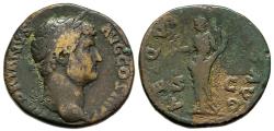 Ancient Coins - Hadrian AE32 Sestertius 137-8 AD Aequitas Standing Holding Scales & Rod