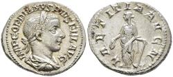 Ancient Coins - Choice EF Rare Gordian III Silver Denarius Rome Mint The Joy of Our Emperor