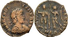 Ancient Coins - Arcadius AE18 Centenionalis Cyzicus 395-401 AD Victory Crowning Emperor