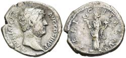 Ancient Coins - Rare Hadrian Denarius Rome 133-5 AD Felicitas Holding Caduceus & Cornucopia