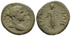 Ancient Coins - Trajan AE21 Germe Mysia Apollo Citharoedus Stands Facing Holding Patera & Lyre