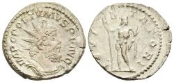 Ancient Coins - VF Postumus Silver antoninianus Treveri mint 265-268 Jupiter Standing Nude