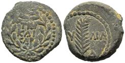 Ancient Coins - Scarce VF Judaea Valerius Gratus Roman Prefect Under Tiberius Prutah Year 4