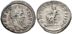 Ancient Coins - Choice VF Septimius Severus Silver Denarius Rome 209 AD Salus Feeding Snake