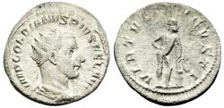 Ancient Coins - Gordian III Silver Antoninianus Rome 241-3 AD Mint Hercules Nude Leans on Club