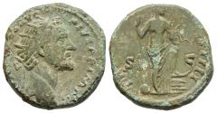 Ancient Coins - Antoninus Pius 138-161 AD Dupondius Annona Rudder Modius Grain Ears