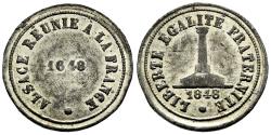 World Coins - France Revolution of 1848 Medal Anniversary of the Return of Alsace 1648