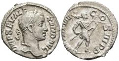 Ancient Coins - aEF Severus Alexander Silver Denarius Rome 229 AD Emperor Holds Spear & Trophy