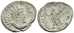 Ancient Coins - Ch F Gallic-Roman Empire Postumus Antoninianus Hercules Holds Branch & Club