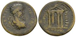 Ancient Coins - Septimius Severus Neocaesarea Pontus AE31 Statue in Temple Reverse