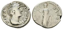 Ancient Coins - Faustina Sr Augusta 138-141 AD Wife of Antoninus Pius Juno Hand Raised