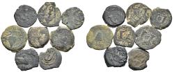 Ancient Coins - Lot of 8 Herodian Dynasty Prutot and Lepta AE14 - AE16 37 BC - 44 AD