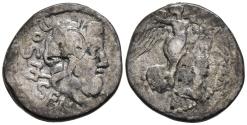 Ancient Coins - Roman Republic L Rubrius Dossenus 87 BC Silver Quinarius Neptune/ Victory
