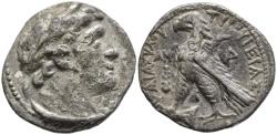 Ancient Coins - Rare VF Temple Tax Coin - 1/2 Shekel of Tyre 86-5 BC Melqart / Eagle