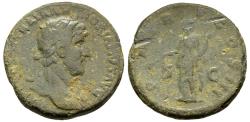 Ancient Coins - Hadrian AE26 As Pax Standing Holding Olive Branch & Cornucopia