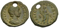 Ancient Coins - Choice gVF Holed Julia Mamaea AE27 As Superb Portrait Attractive Patina