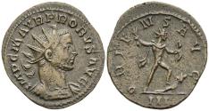 Ancient Coins - Ch VF Probus Billion Antoninianus Lugdunum 276 AD Sol Treading on Captive