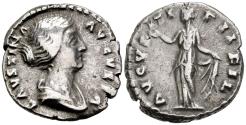 Ancient Coins - Ch aVF Faustina Jr Augusta 146-176 AD Wife of Marcus Aurelius Denarius Spes