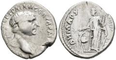 Ancient Coins - Rare Variant Trajan 98-117 AD Silver Drachm Bostra Arabia and Camel