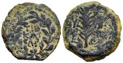 Ancient Coins - VF Judaea Valerius Gratus Roman Prefect Under Tiberius AE16 Prutah 18-19 AD